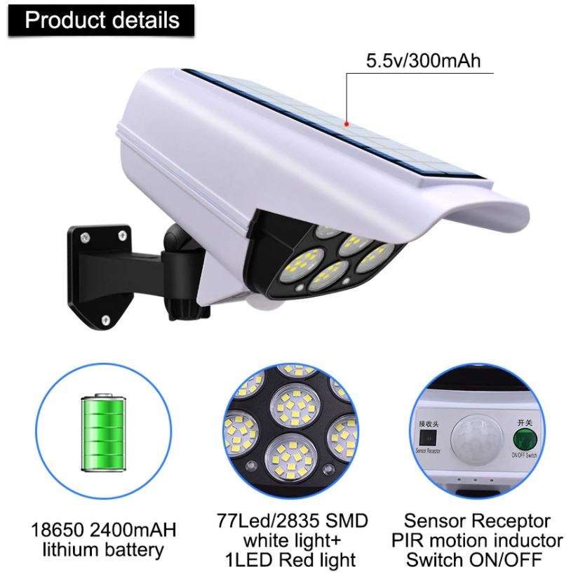 Solar Security Motion Sensor Flood Light with Remote Control