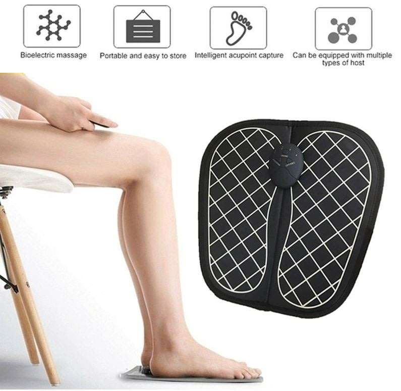 Electric EMS Foot Muscle Massager with 6 Modes, 10 Levels, 15 Minutes Auto Cycle