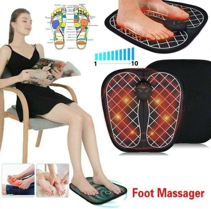 Electric EMS Foot Muscle Massager with 6 Modes, 10 Levels, 15 Minutes Auto Cycle