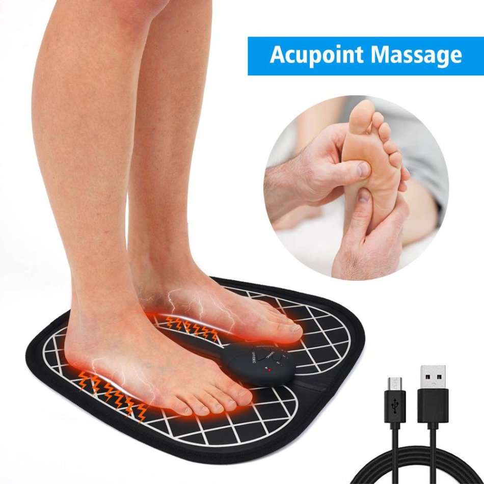 Electric EMS Foot Muscle Massager with 6 Modes, 10 Levels, 15 Minutes Auto Cycle