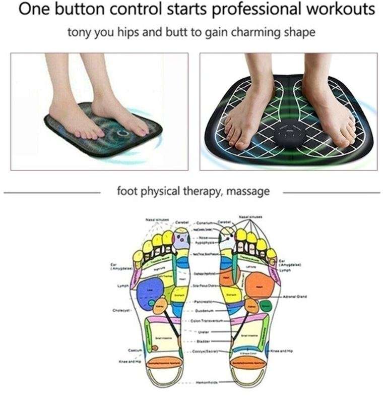 Electric EMS Foot Muscle Massager with 6 Modes, 10 Levels, 15 Minutes Auto Cycle