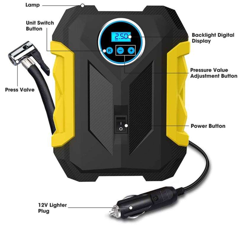 LCD Display Air Pump with 3 Nozzles