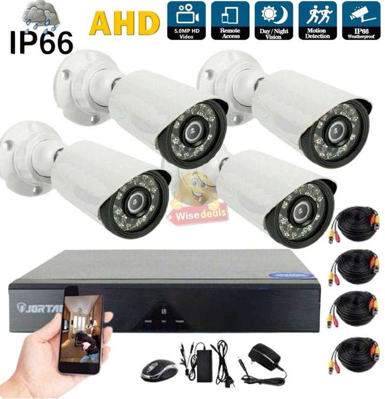 AHD CCTV Surveillance 4 Channel CCTV Camera Kit Waterproof with WIFI & 3G Viewing