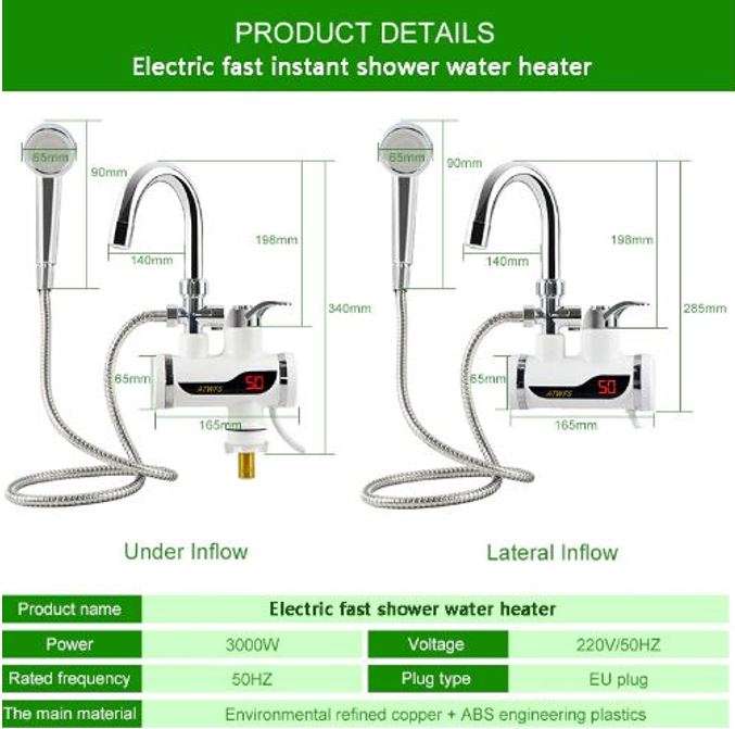 Electric Instant Hot & Cold Water Shower Faucet