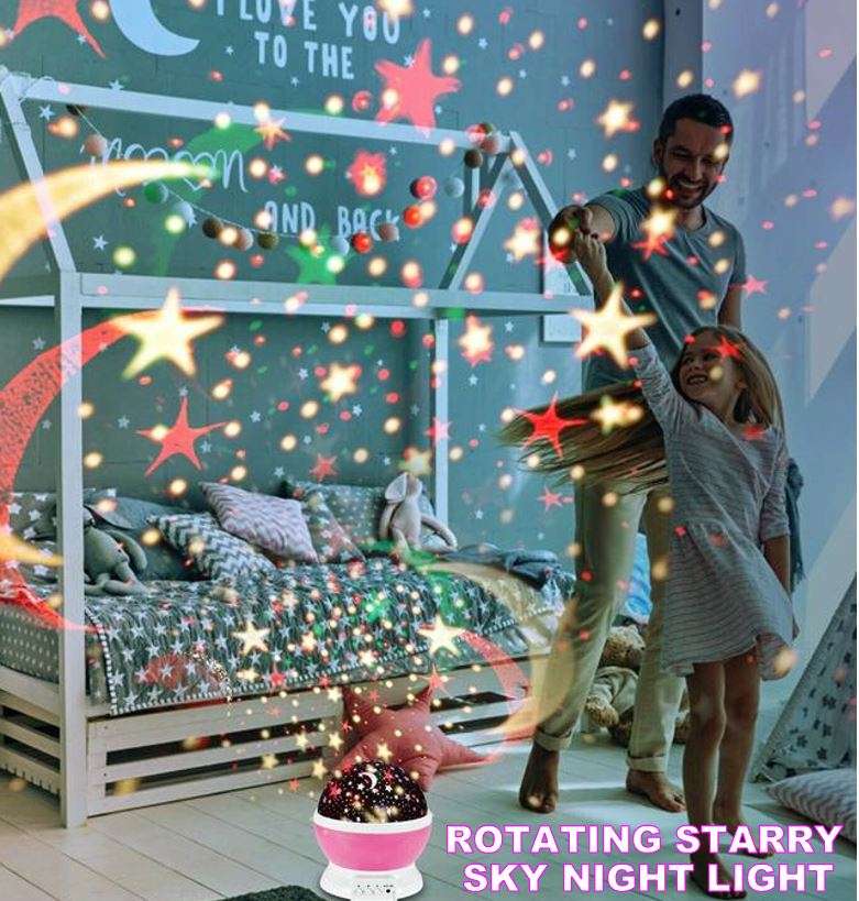 Rotating Starry Night Sky Projector Lamp
