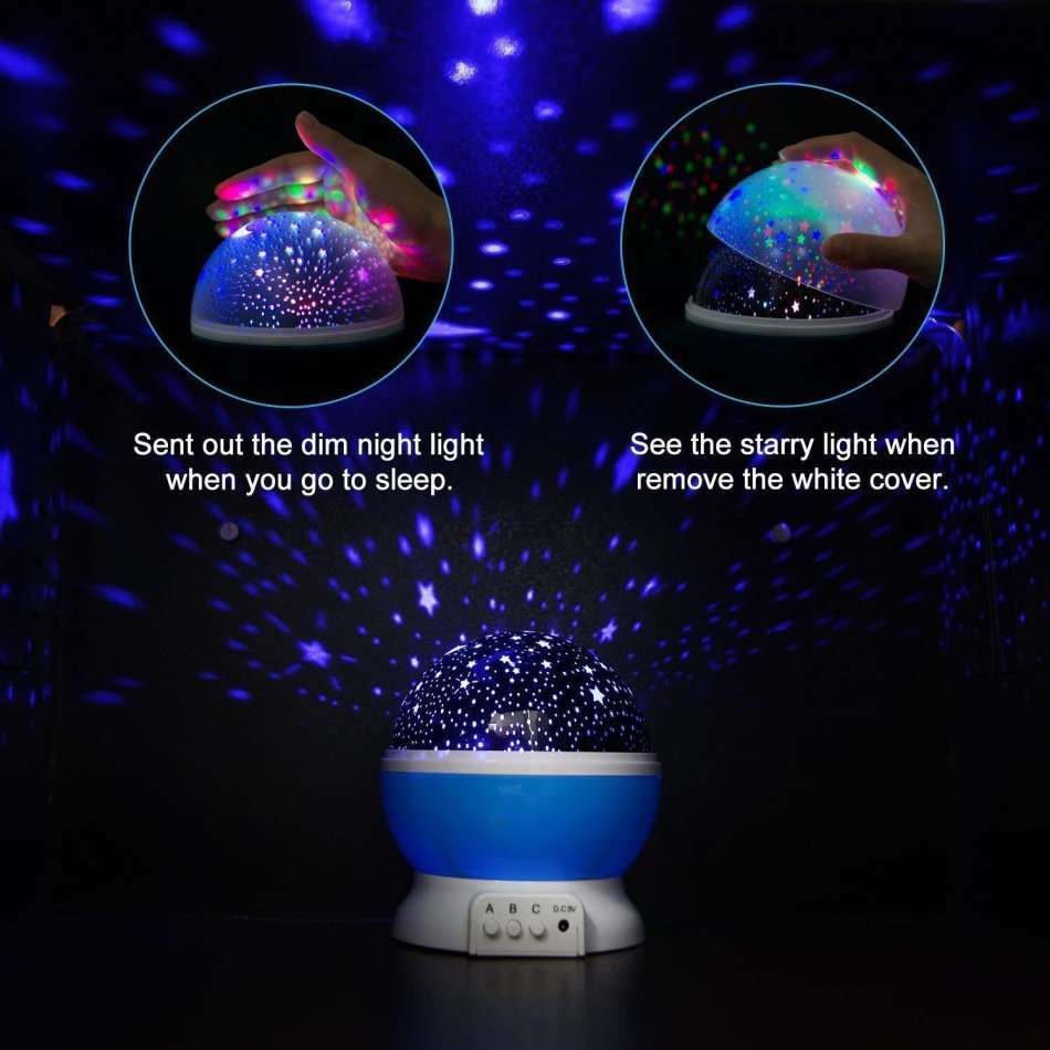 Rotating Starry Night Sky Projector Lamp
