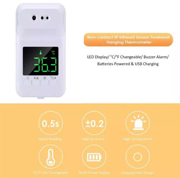 Wall Mounted Infrared Thermometer Counter