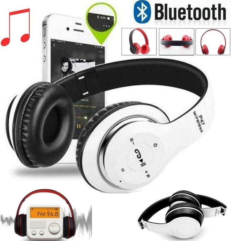 Foldable Wireless Bluetooth Headphones with SD Card function, FM Radio, Song Switching, phone answer