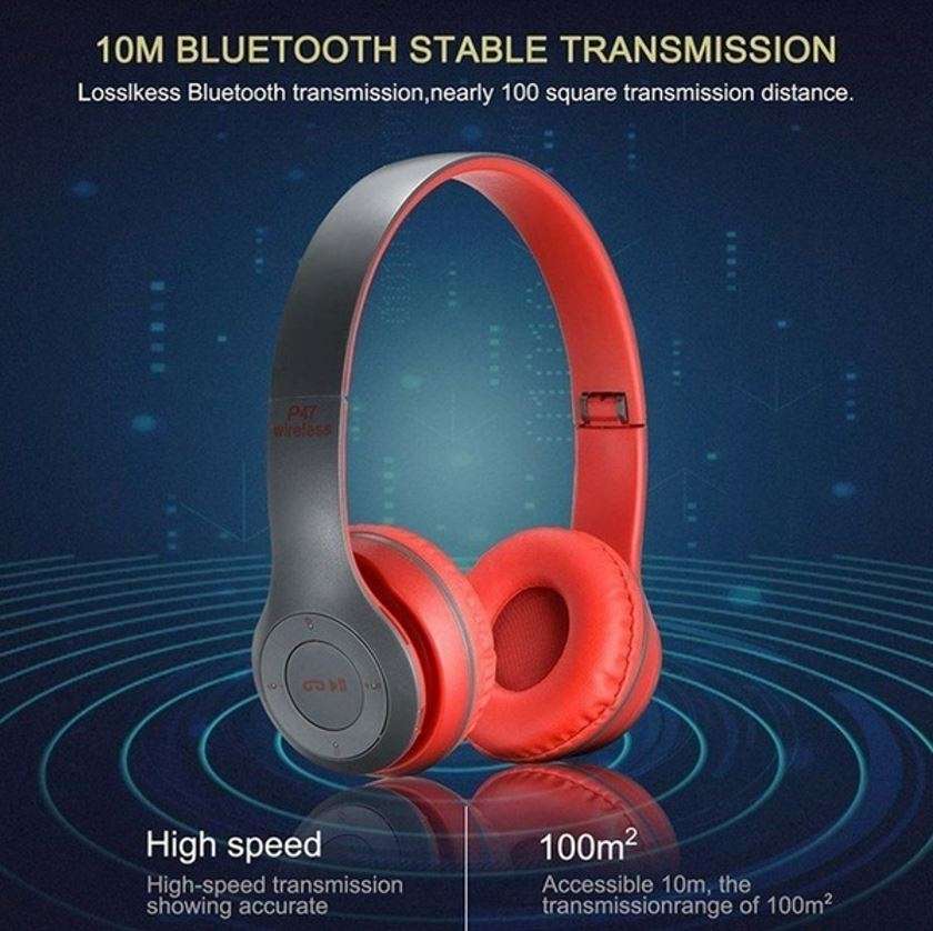 Foldable Wireless Bluetooth Headphones with SD Card function, FM Radio, Song Switching, phone answer