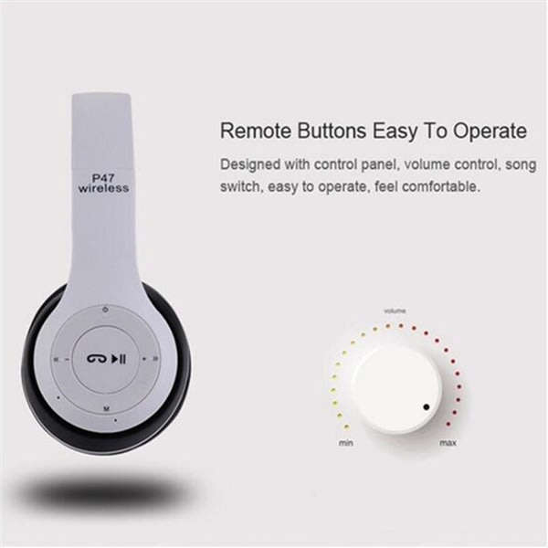 Foldable Wireless Bluetooth Headphones with SD Card function, FM Radio, Song Switching, phone answer