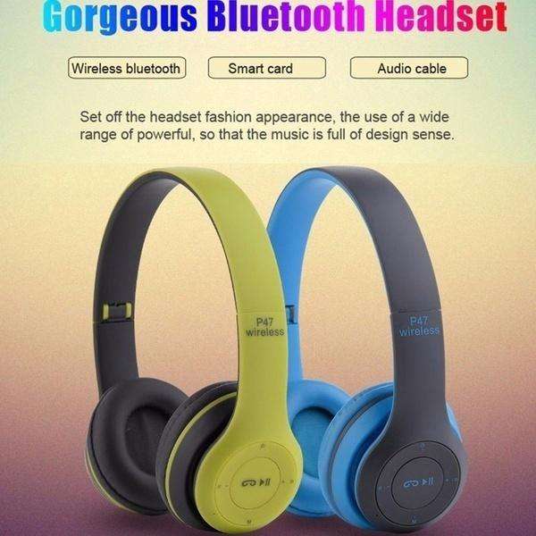 Foldable Wireless Bluetooth Headphones with SD Card function, FM Radio, Song Switching, phone answer