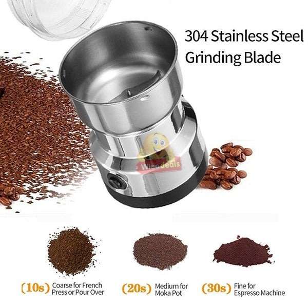 150W Electric Stainless-Steel Coffee and Spice Grinder