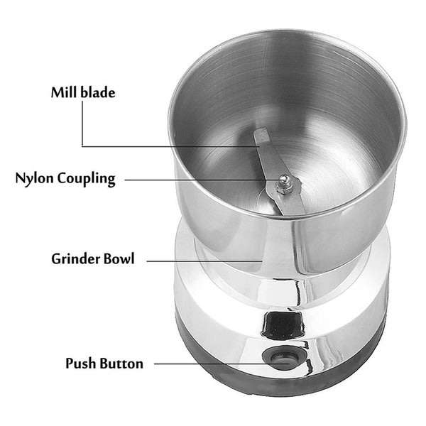 150W Electric Stainless-Steel Coffee and Spice Grinder