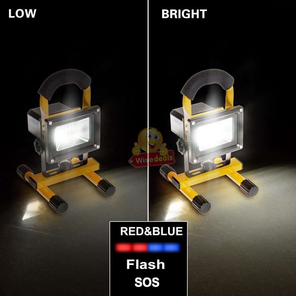 Super Bright 30W Floodlight with Stand  2400 Lumens, Rechargeable batteries etc