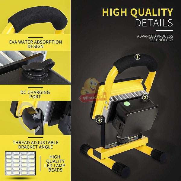 Super Bright 30W Floodlight with Stand  2400 Lumens, Rechargeable batteries etc
