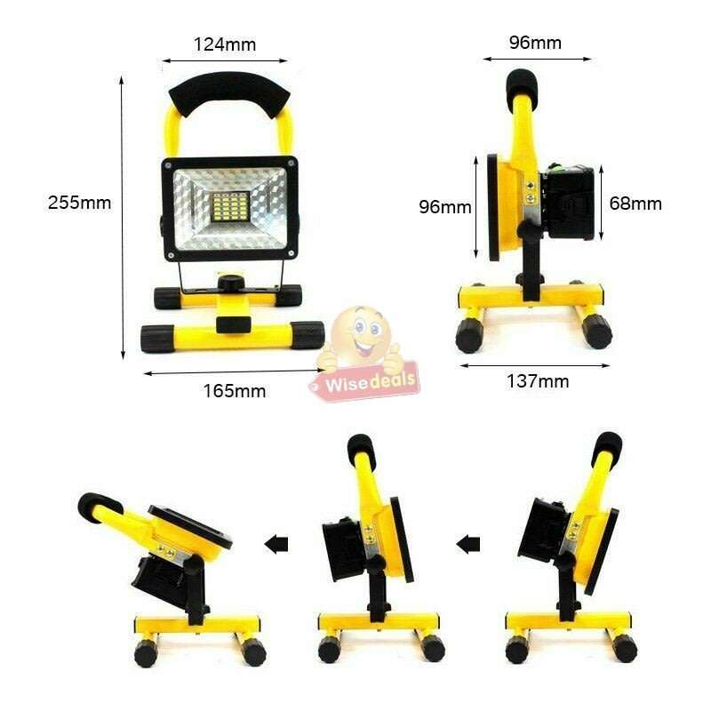Super Bright 30W Floodlight with Stand  2400 Lumens, Rechargeable batteries etc
