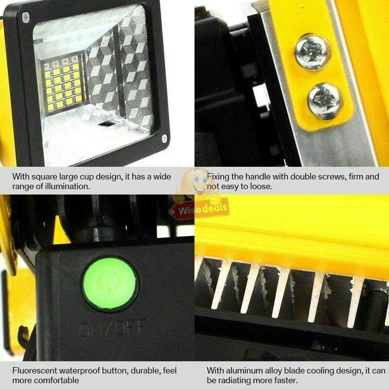 Super Bright 30W Floodlight with Stand  2400 Lumens, Rechargeable batteries etc