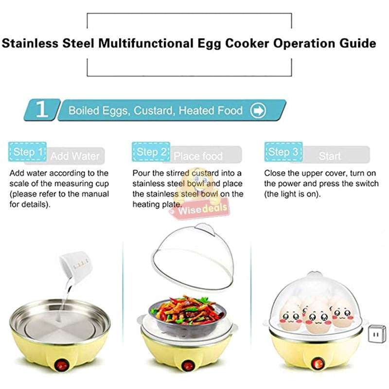 Electric Steamer - Boil eggs, Cook or Warm Food in Minutes, Easy and Safe