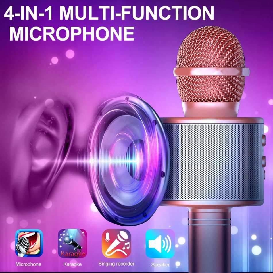 4-IN-1 Bluetooth Karaoke Speaker and Microphone
