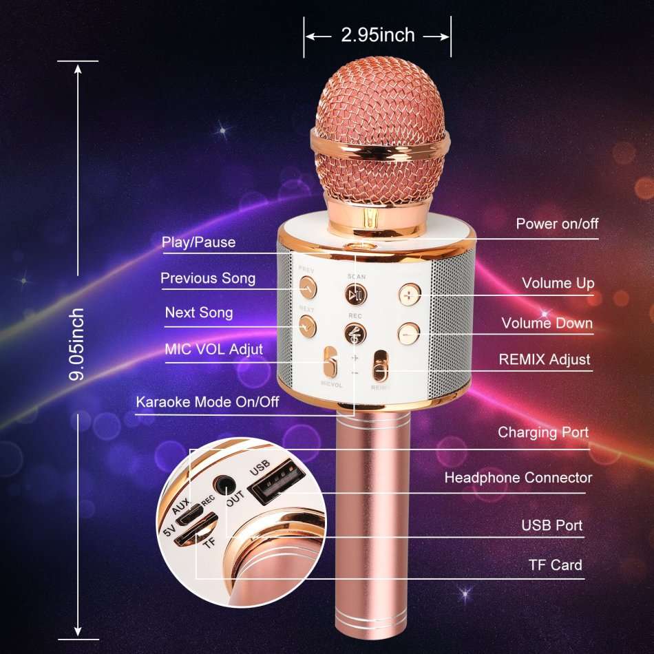 4-IN-1 Bluetooth Karaoke Speaker and Microphone