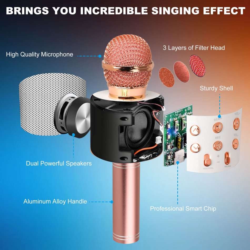 4-IN-1 Bluetooth Karaoke Speaker and Microphone