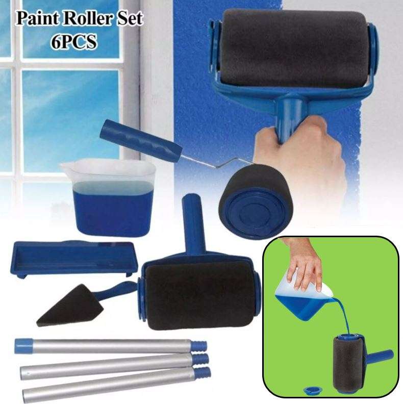 6 Piece Refill Paint Roller Set - No Drips, No Spills, No Mess