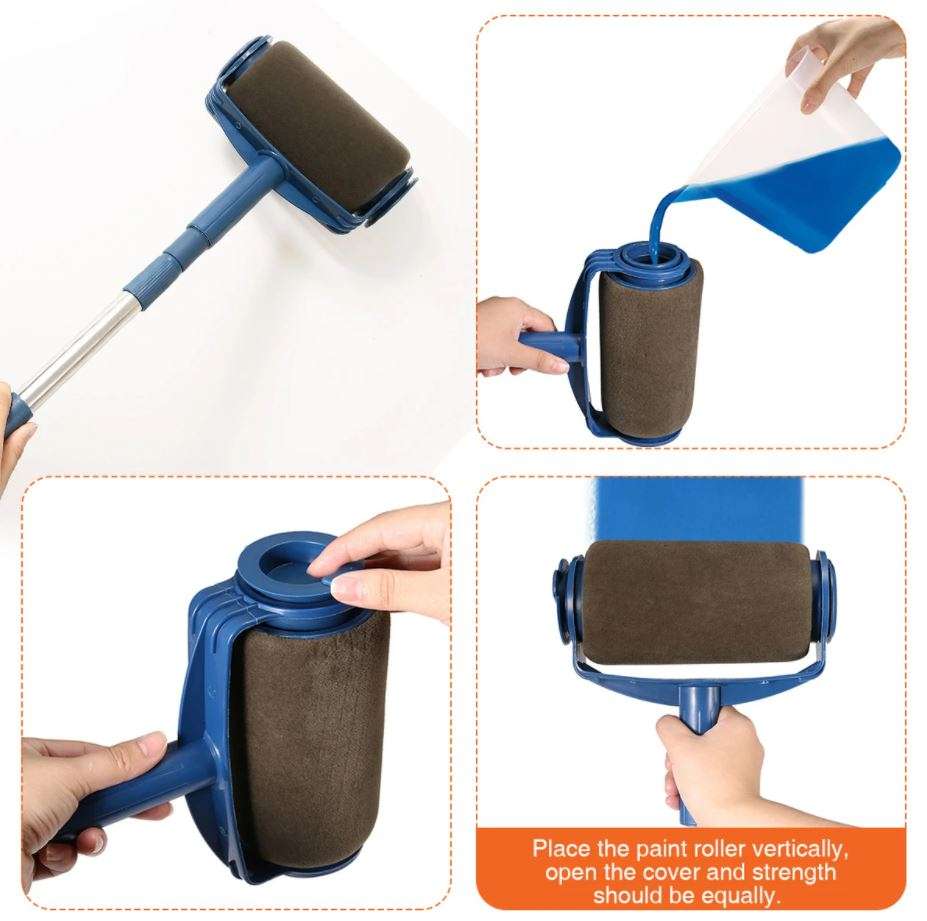 6 Piece Refill Paint Roller Set - No Drips, No Spills, No Mess