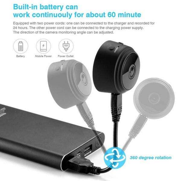 Mini Wireless WIFI IP Camera - Motion detection, Night Vision, Magnetic base etc