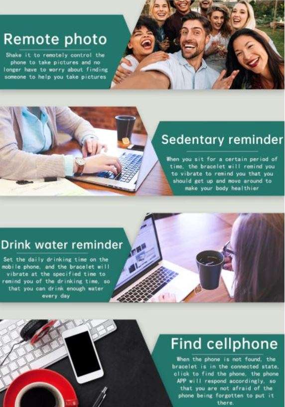 Bluetooth Fitness Smart Watch - Monitor Heart Rate, Blood Pressure, Blood Oxygen, Calorie, Distance