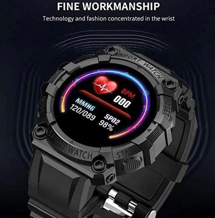 Bluetooth Fitness Smart Watch - Monitor Heart Rate, Blood Pressure, Blood Oxygen, Calorie, Distance