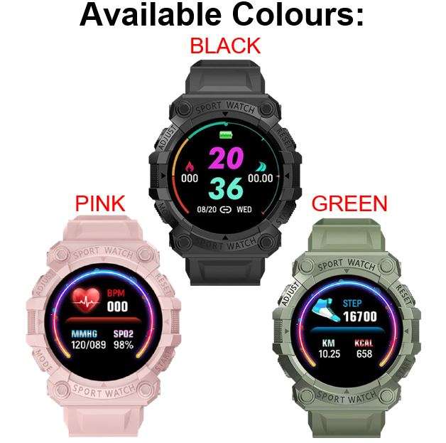 Bluetooth Fitness Smart Watch - Monitor Heart Rate, Blood Pressure, Blood Oxygen, Calorie, Distance