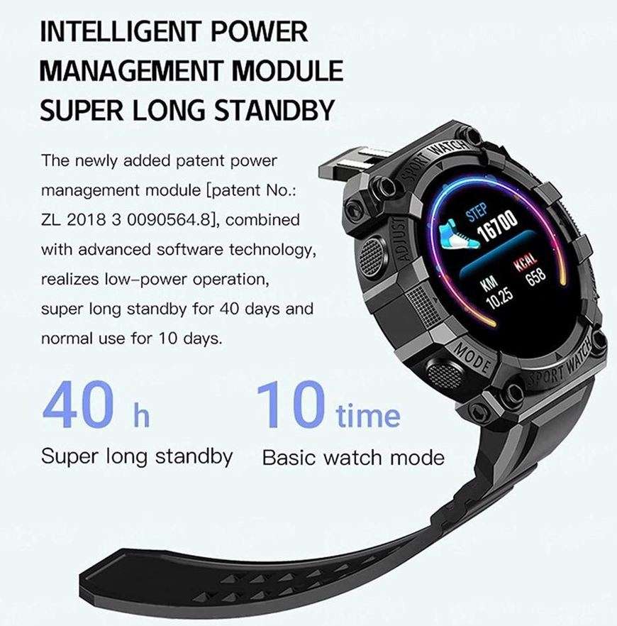 Bluetooth Fitness Smart Watch - Monitor Heart Rate, Blood Pressure, Blood Oxygen, Calorie, Distance