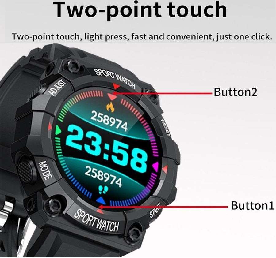 Bluetooth Fitness Smart Watch - Monitor Heart Rate, Blood Pressure, Blood Oxygen, Calorie, Distance