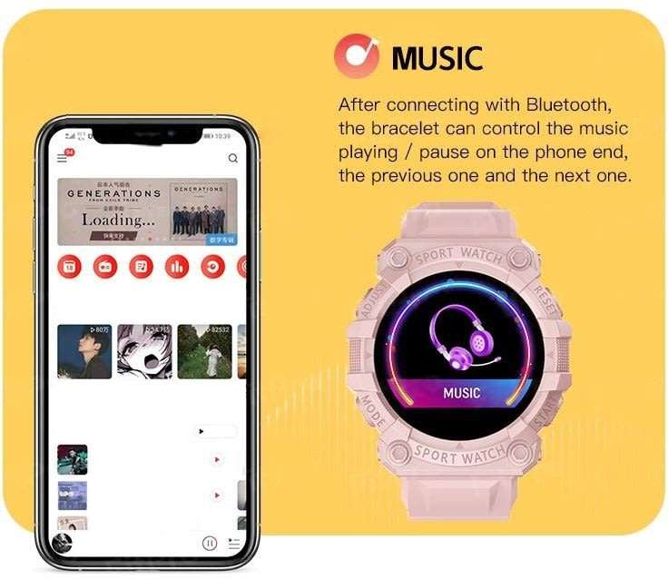Bluetooth Fitness Smart Watch - Monitor Heart Rate, Blood Pressure, Blood Oxygen, Calorie, Distance