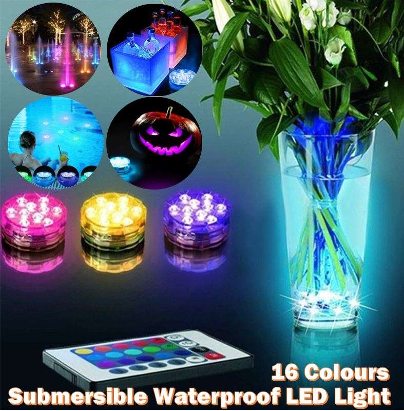RGB Waterproof Submersible 16 Colour LED Light with Remote Control