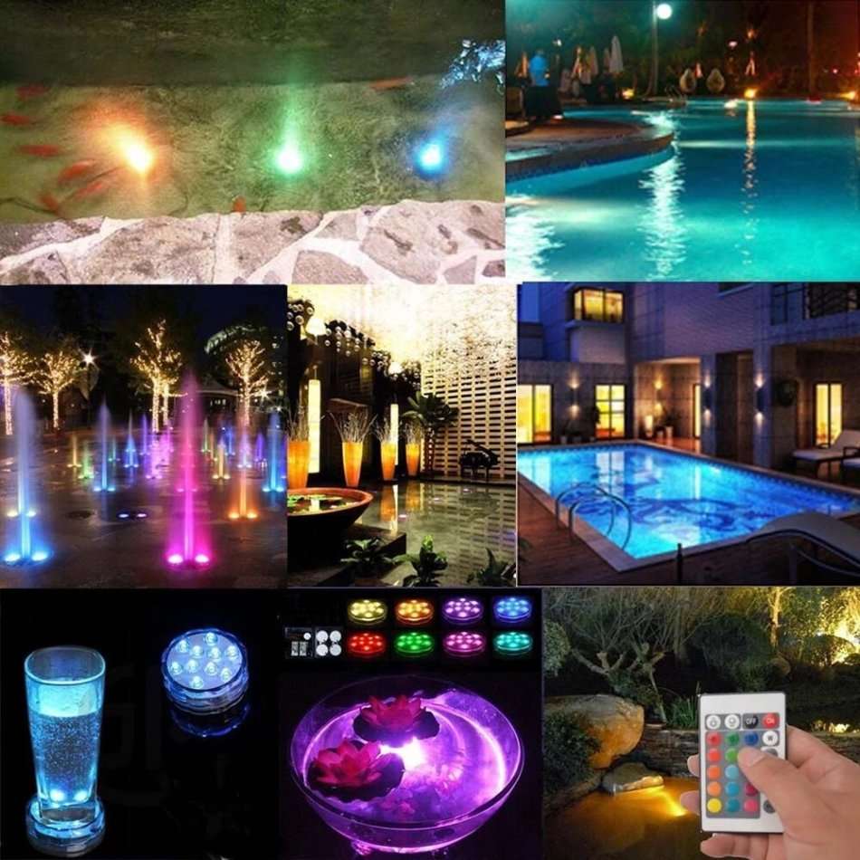RGB Waterproof Submersible 16 Colour LED Light with Remote Control