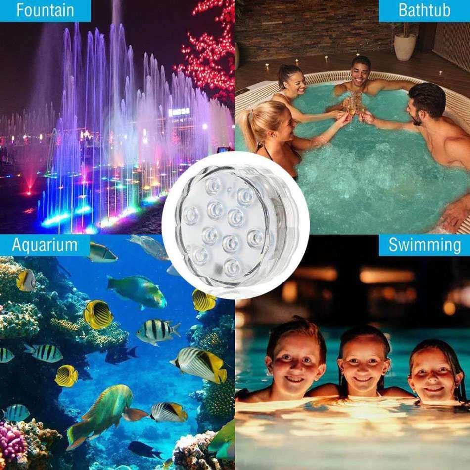 RGB Waterproof Submersible 16 Colour LED Light with Remote Control