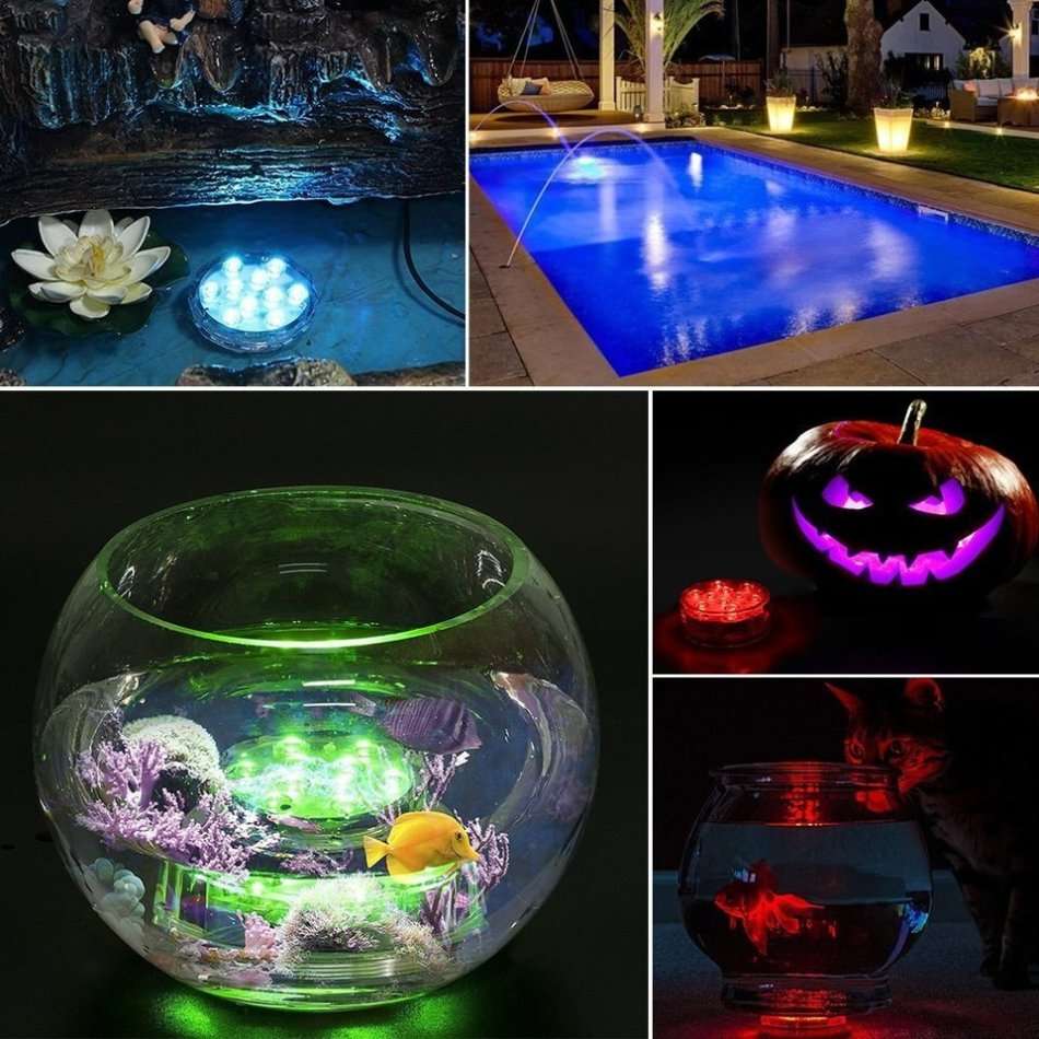 RGB Waterproof Submersible 16 Colour LED Light with Remote Control