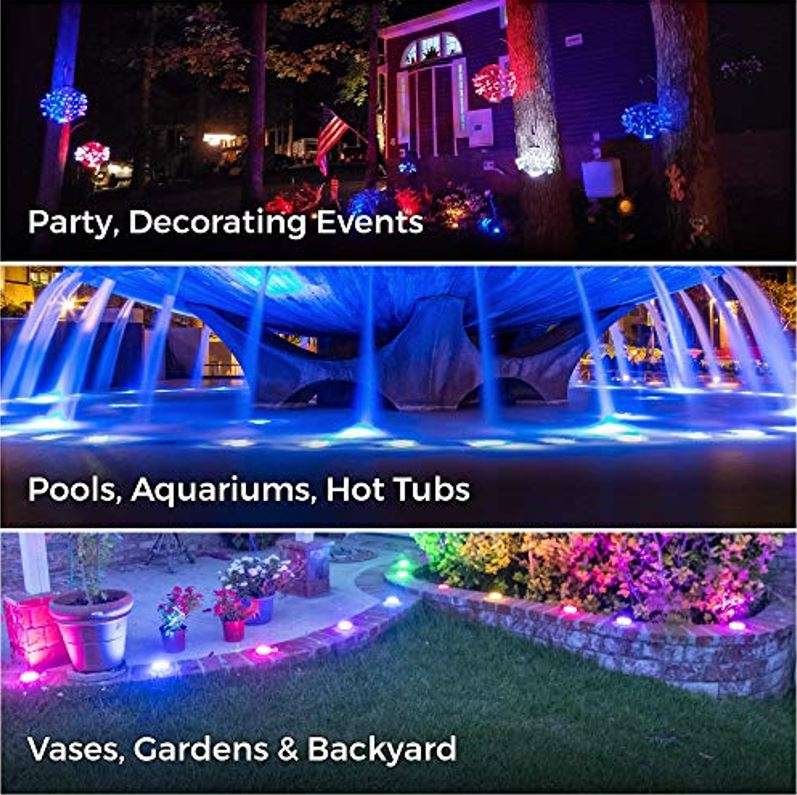 RGB Waterproof Submersible 16 Colour LED Light with Remote Control