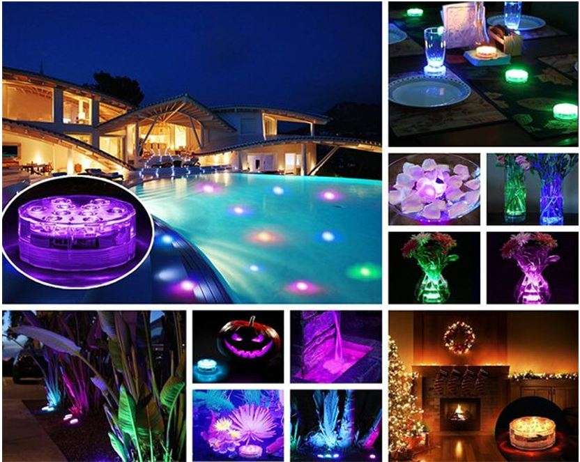 RGB Waterproof Submersible 16 Colour LED Light with Remote Control