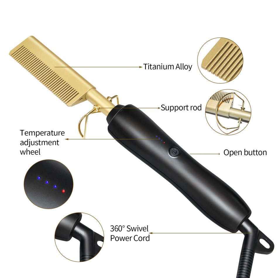 Electric Hot Hair Comb Straightener