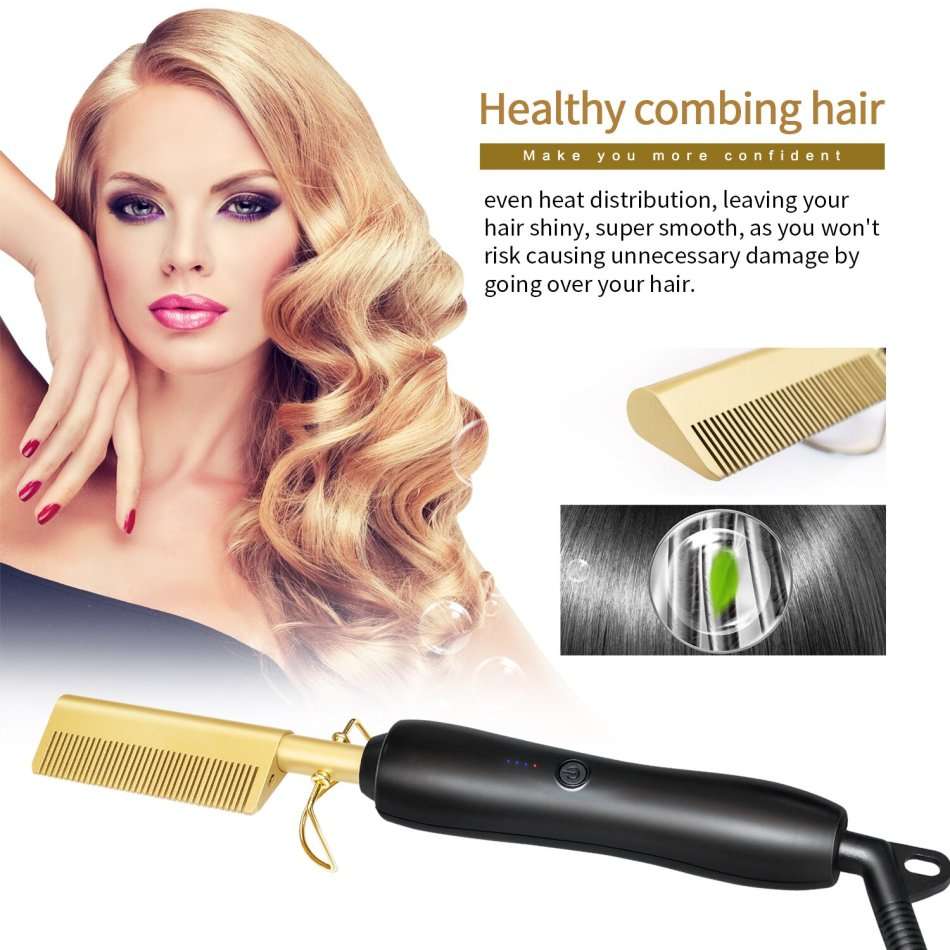 Electric Hot Hair Comb Straightener