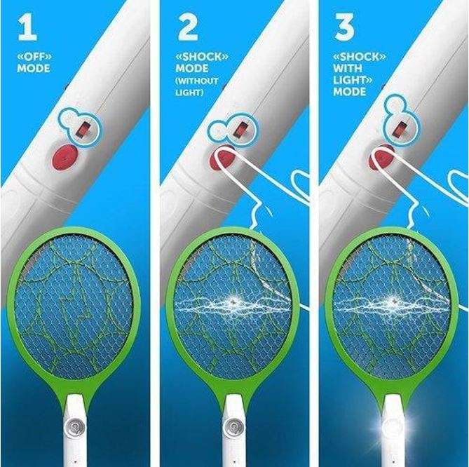 Rechargeable Bug Zapper with build-in Super Bright Flashlight and Safety Protection
