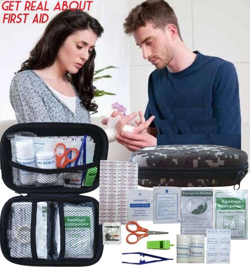 Hard Shell First Aid Kit with Easy Zipper Access
