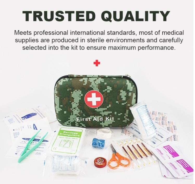 Hard Shell First Aid Kit with Easy Zipper Access