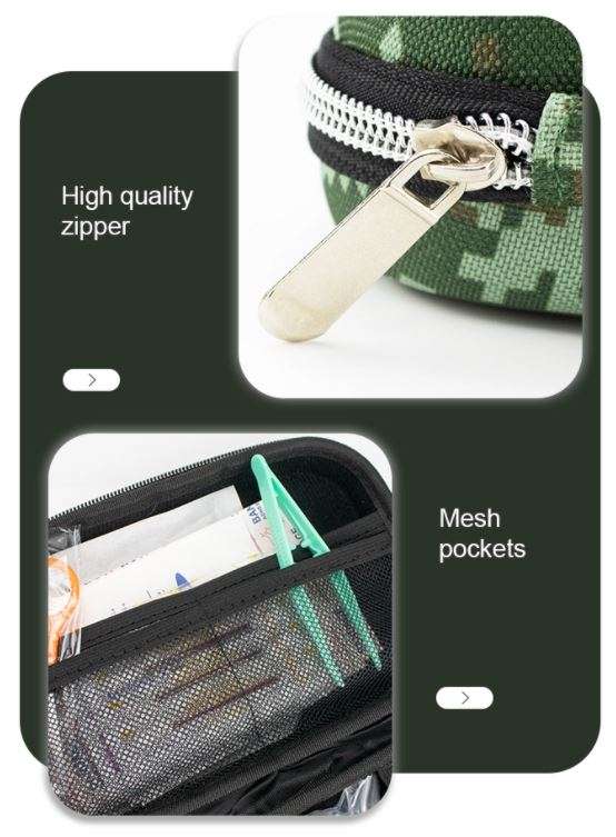 Hard Shell First Aid Kit with Easy Zipper Access