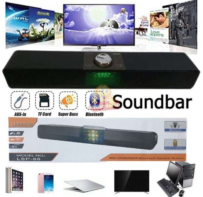 Wireless Bluetooth Sound bar, Support SD Card, USB, AUX, Superb Sound