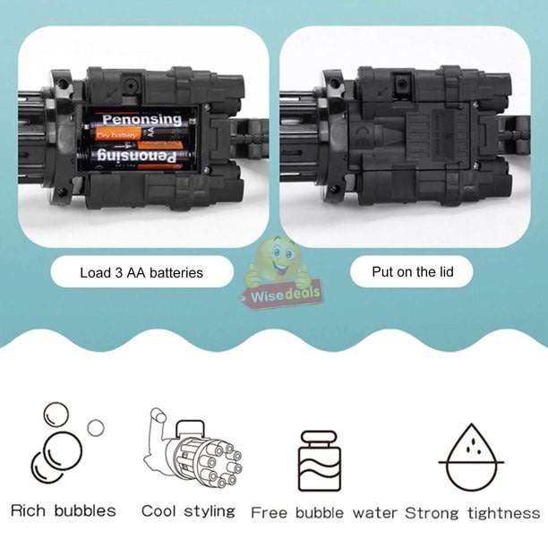 Bubble Machine Gun Set, 8-holes of continues bubbles for hours of fun