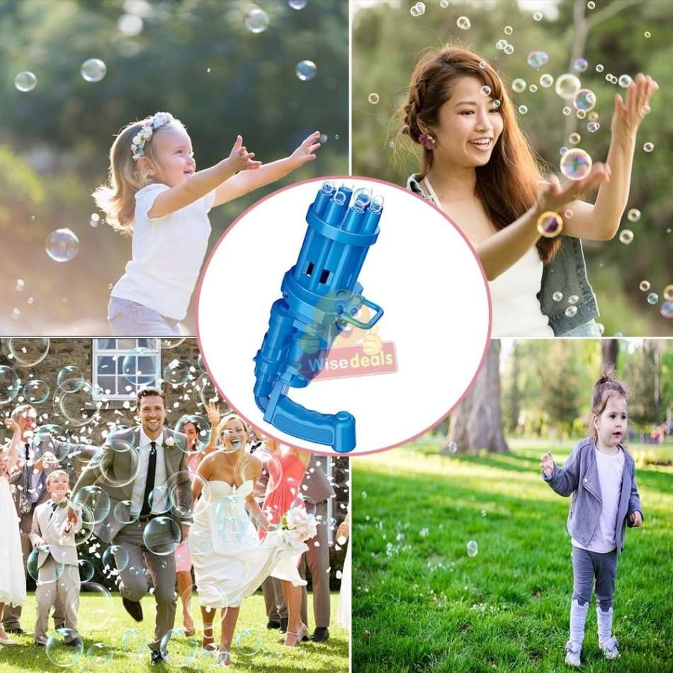 Bubble Machine Gun Set, 8-holes of continues bubbles for hours of fun