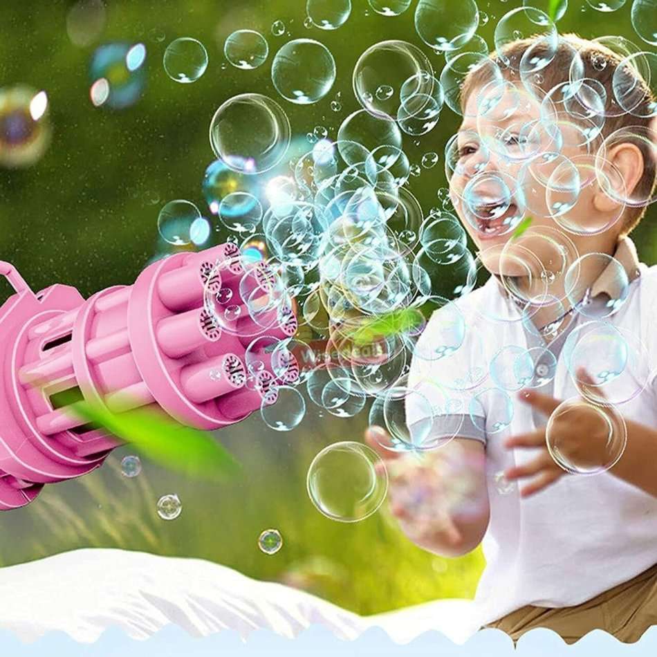 Bubble Machine Gun Set, 8-holes of continues bubbles for hours of fun